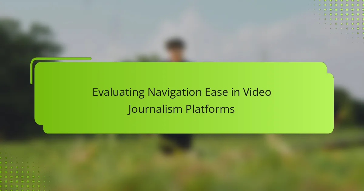 Evaluating Navigation Ease in Video Journalism Platforms