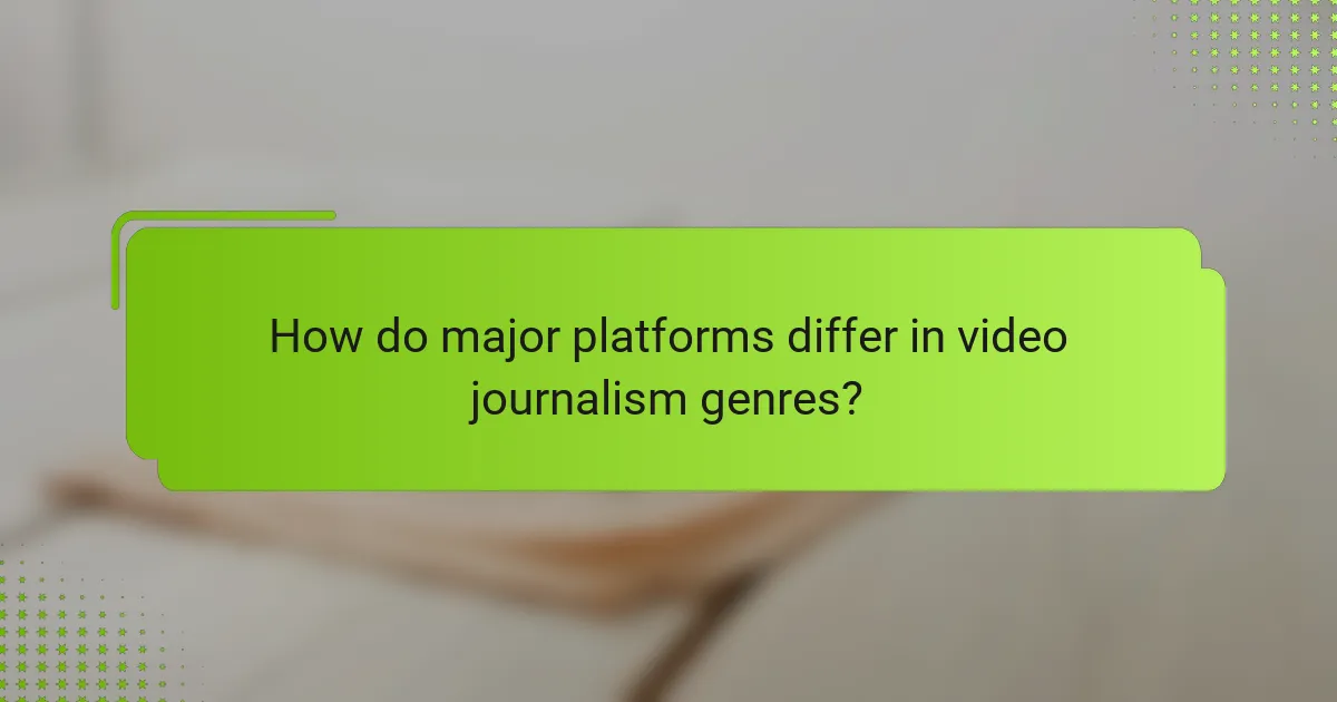How do major platforms differ in video journalism genres?
