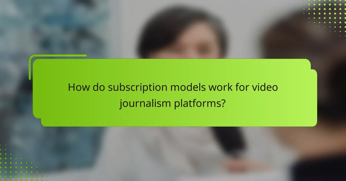 How do subscription models work for video journalism platforms?