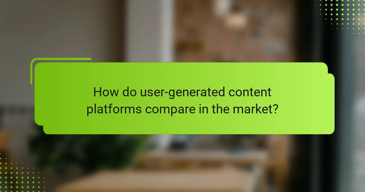 How do user-generated content platforms compare in the market?