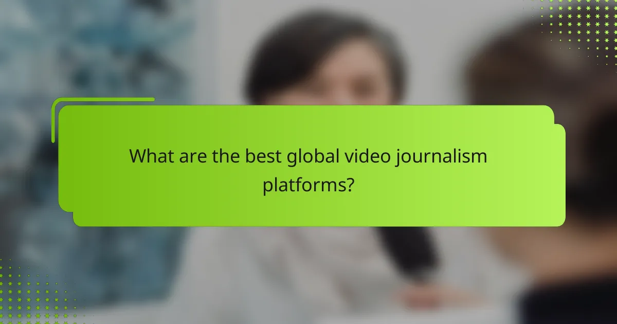 What are the best global video journalism platforms?