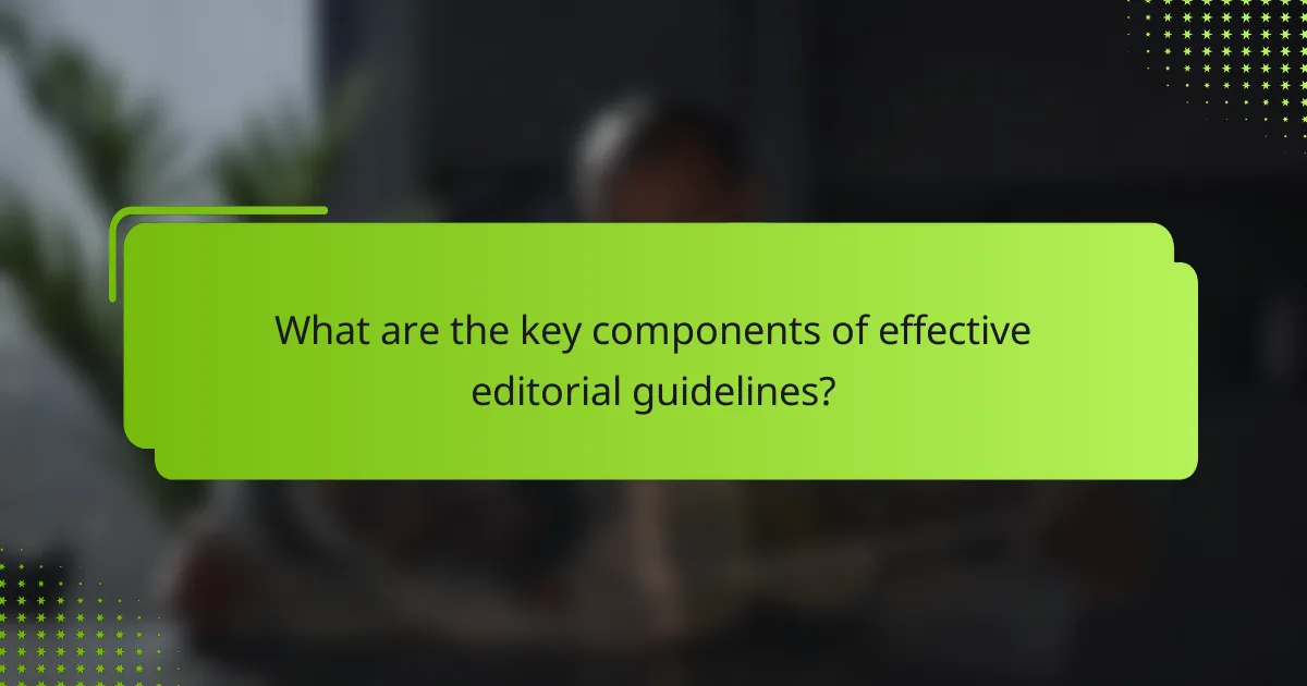 What are the key components of effective editorial guidelines?