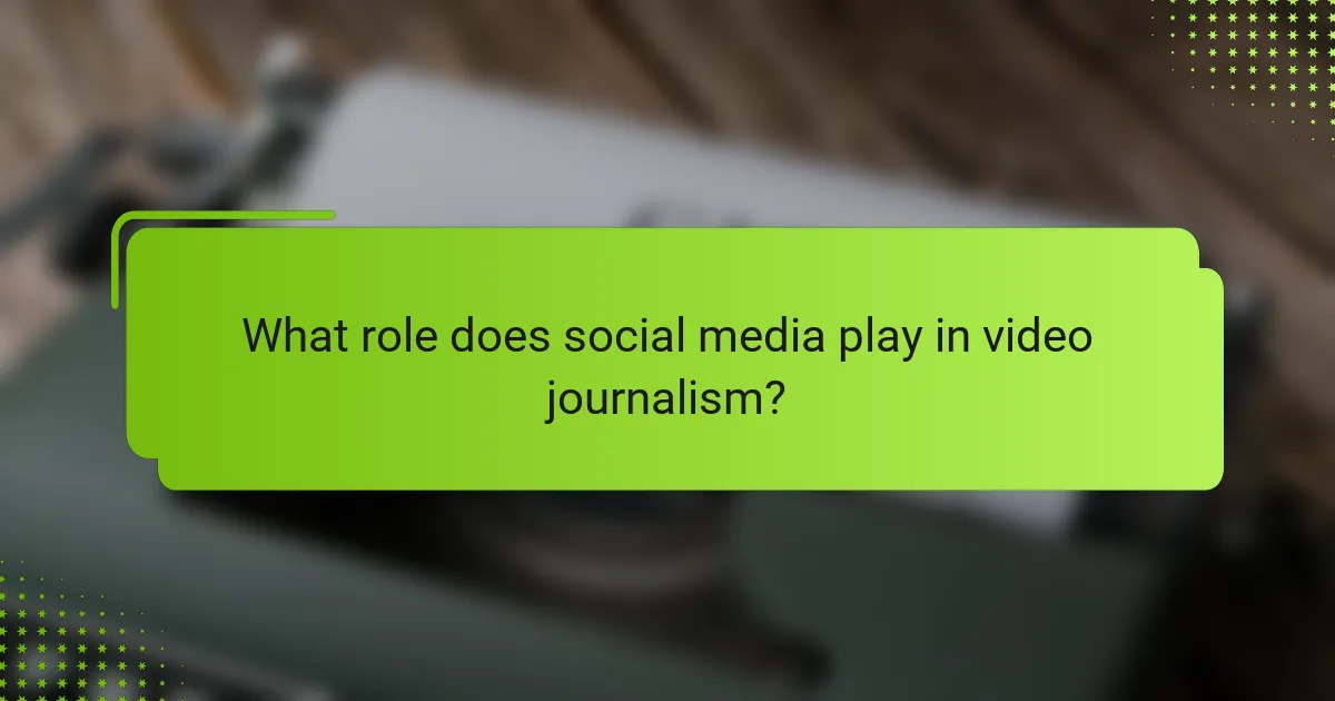 What role does social media play in video journalism?