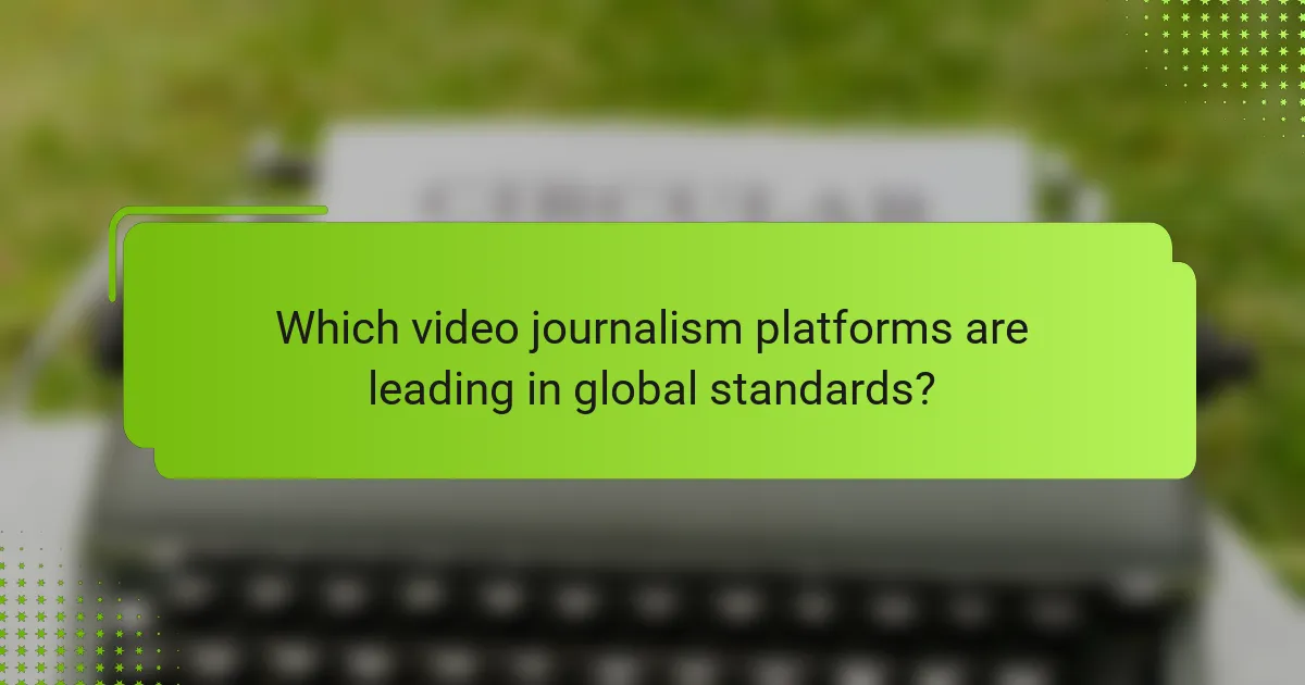 Which video journalism platforms are leading in global standards?