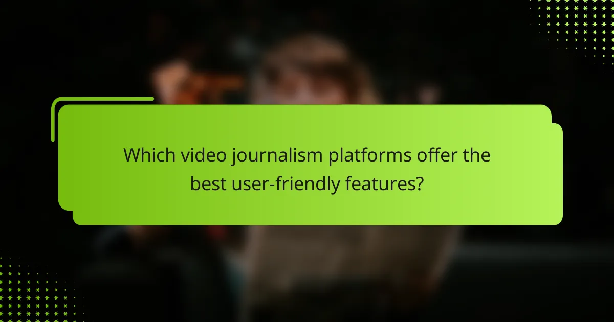 Which video journalism platforms offer the best user-friendly features?
